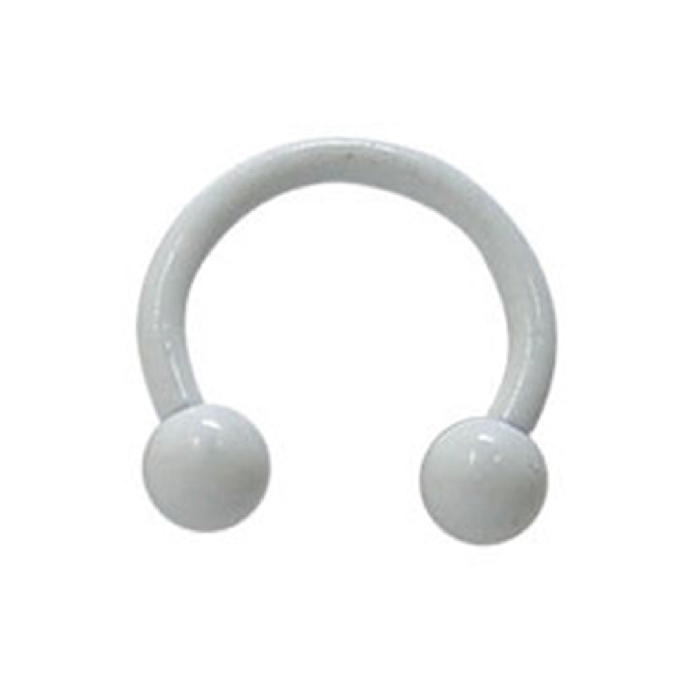 Surgical Steel 16 Gauge Horseshoe Barbell with White Ball