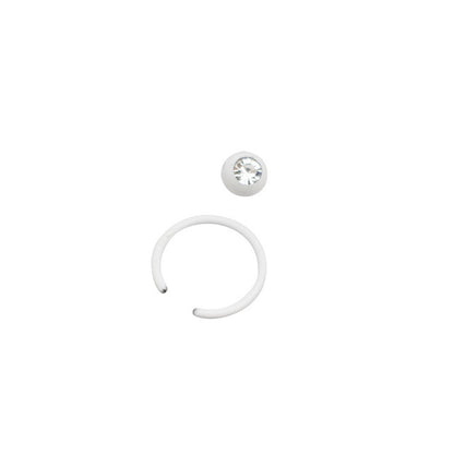 Surgical Steel 16 Gauge PVD White CZ Captive Bead Ring - 12mm - photo 2