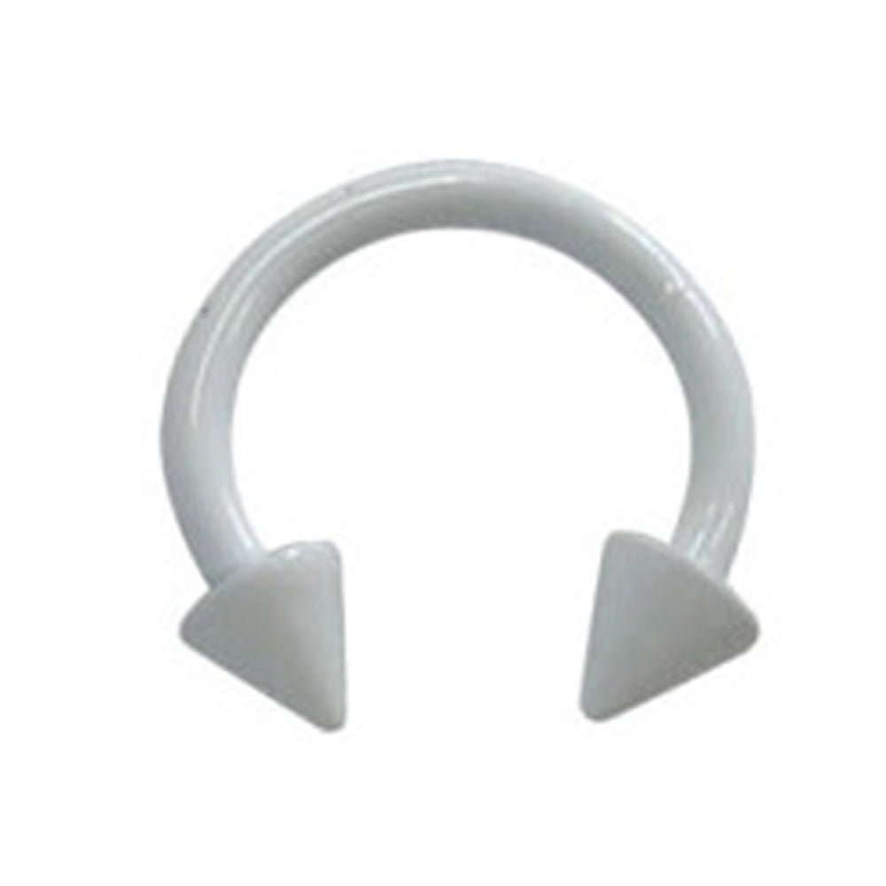 Surgical Steel 16 Gauge Horseshoe Barbell with White Spike