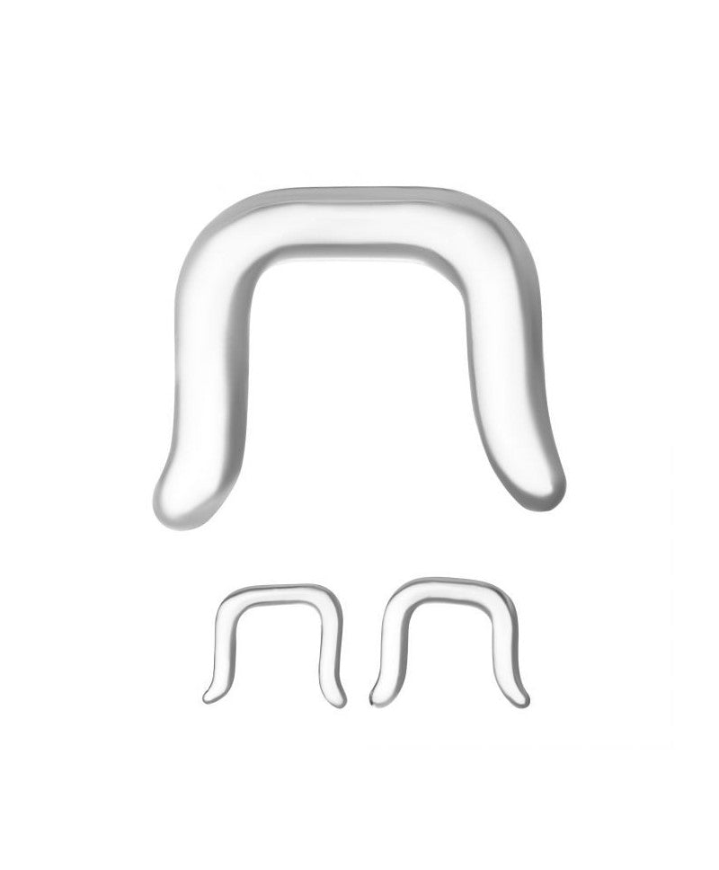 Glass Pyrex Clear Basic Septum Retainer - 16 or 14 Gauge - 1/4" (6 mm) - Kruelty
