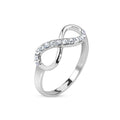 Rhodium Plated Brass Pave Gem Infinity Ring