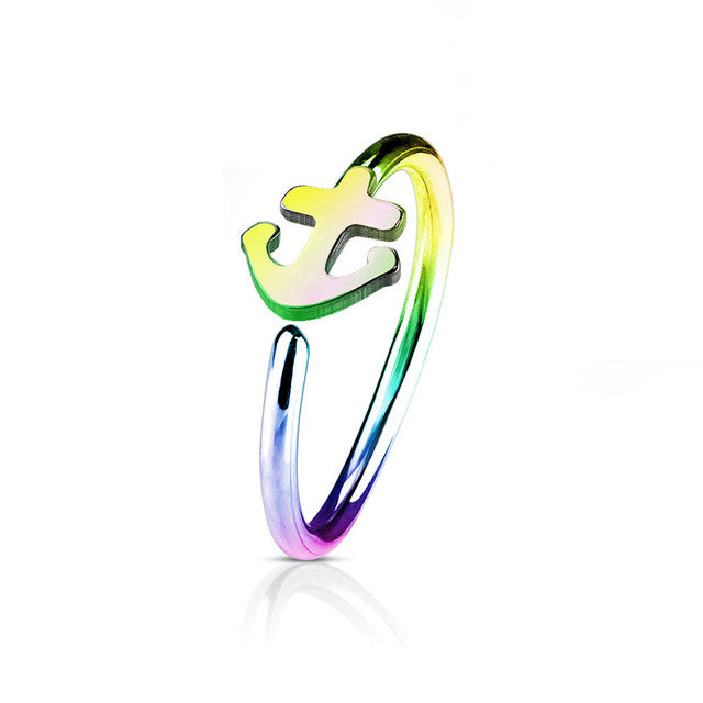 Surgical Steel 20 Gauge Bendable Nose Ring with Anchor - photo 5