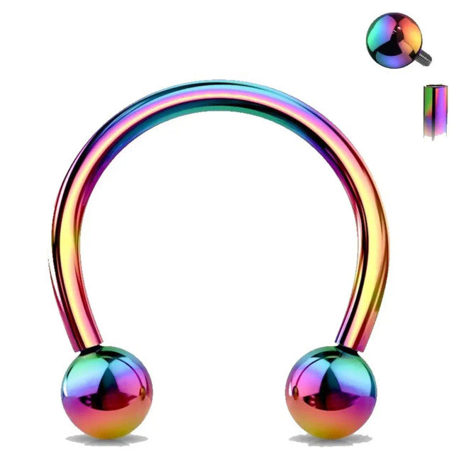 Titanium 16 Gauge Horseshoe Septum Barbell with 3mm Ball - photo 8