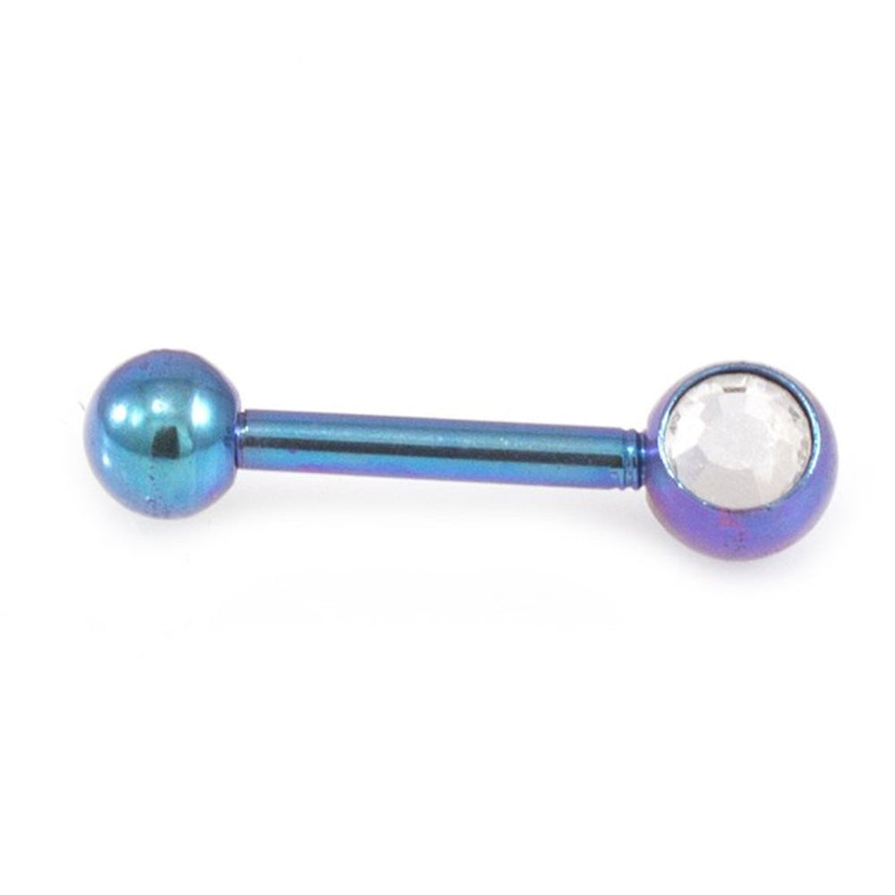 Surgical Steel 16 Gauge Eyebrow Barbell with CZ Ball - 6mm - photo 5