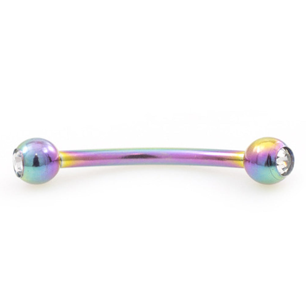 Surgical Steel 16 Gauge Tongue Barbell with CZ Snake Eyes Crystal - photo 9