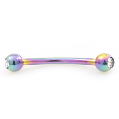 Surgical Steel 16 Gauge Tongue Barbell with CZ Snake Eyes Crystal - photo 9