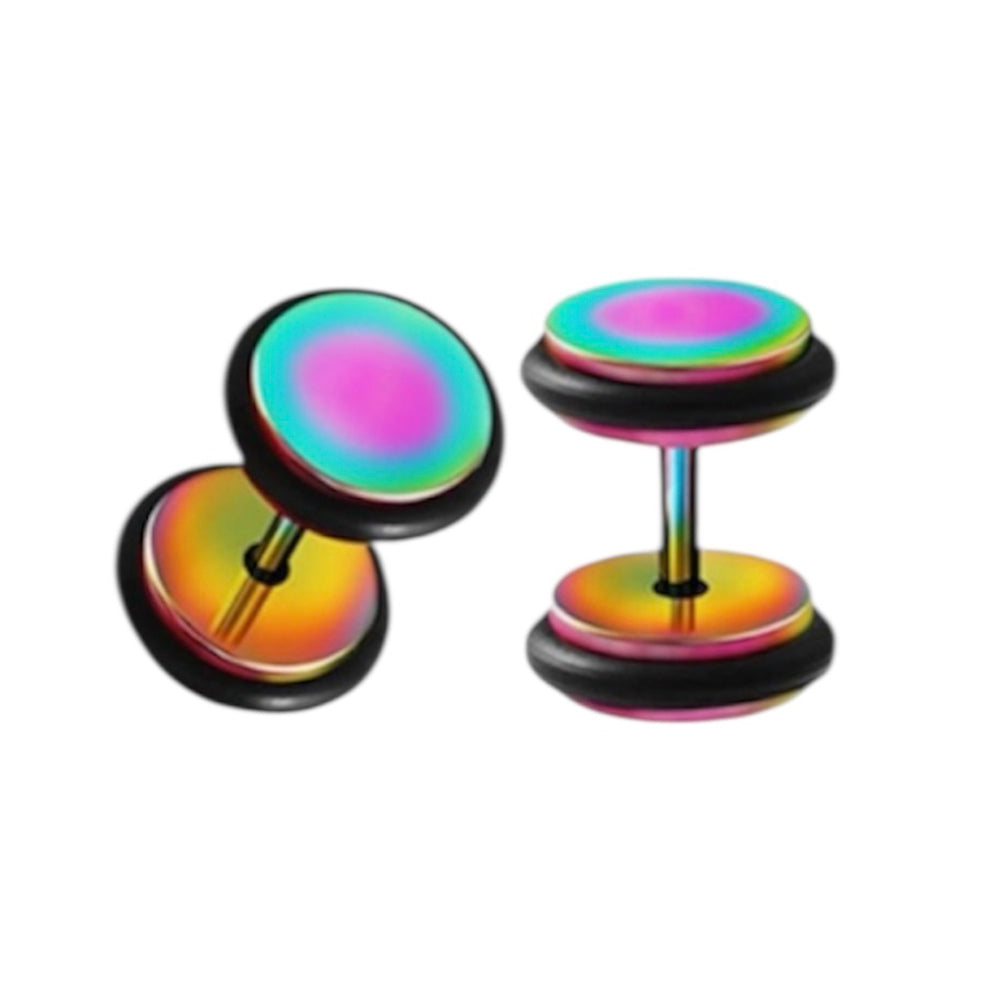 PVD Surgical Steel 16 Gauge Fake Ear Gauge Plugs - Pair - photo 9