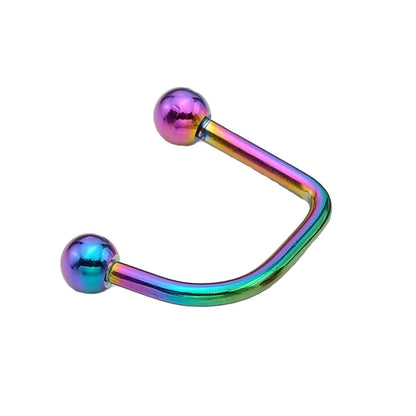 Surgical Steel 16 Gauge Rainbow PVD Lippy Loop Labret with Balls