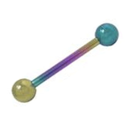 Titanium 14 Gauge Colored Straight Barbell with 5mm Ball - 1/2 Inch - photo 7