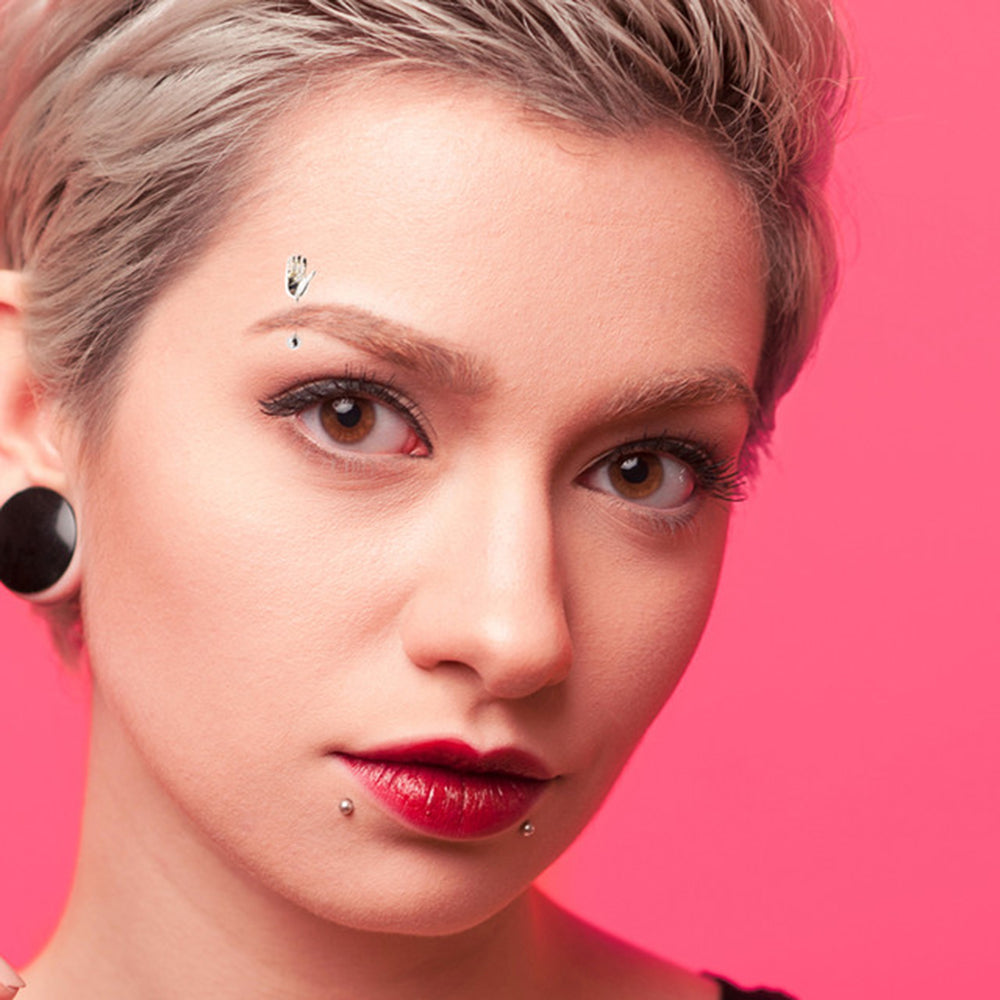 Surgical Steel 16 Gauge Eyebrow Barbell with Raised Hand - photo 3