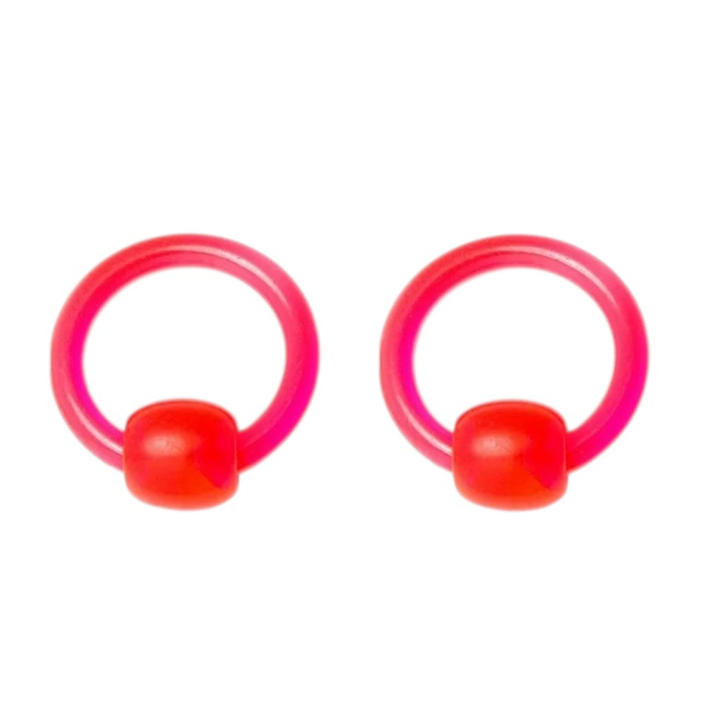 UV Acrylic 10 Gauge Captive Bead Rings CBR - Pair - photo 4