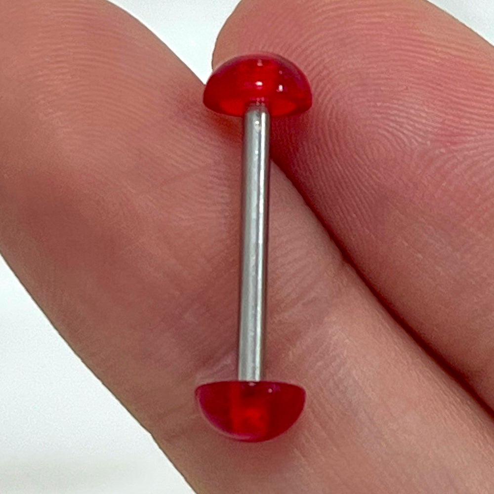 Surgical Steel 14 Gauge Straight Barbell with UV Acrylic Balls - photo 5