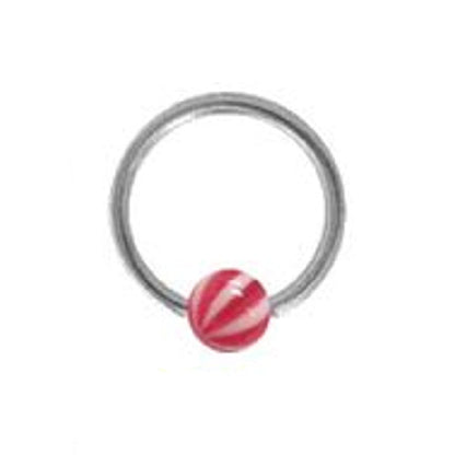 Surgical Steel 14 Gauge Captive Bead Ring with Acrylic Beach Ball - photo 8