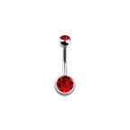 Titanium 14 Gauge Double CZ Belly Button Ring 14mm