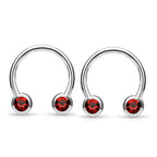 Surgical Steel 14 & 16 Gauge CZ Horseshoe Circular Barbell - Pair - photo 9