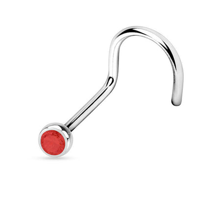 Surgical Steel Nose Screw with Bezel Set CZ - 18 & 20 Gauge - photo 7