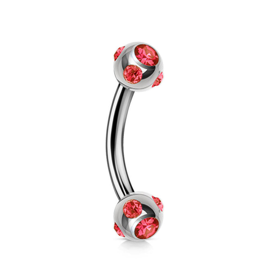 Surgical Steel 16 Gauge Curved Barbell with CZ Disco Ball - photo 5