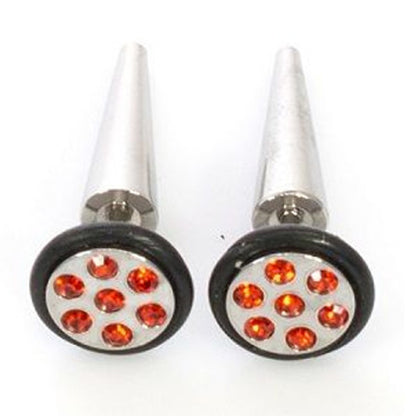 Surgical Steel 16 Gauge Fake Taper Ear Gauges with CZ - Pair - photo 10