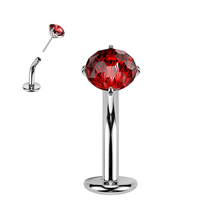 Titanium Threadless Floating Convex Belly Ring 14G 10mm with CZ - photo 8