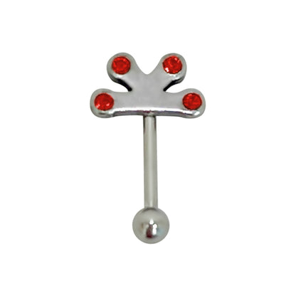 Surgical Steel 16 Gauge Straight Eyebrow Barbell with CZ Flower - photo 9
