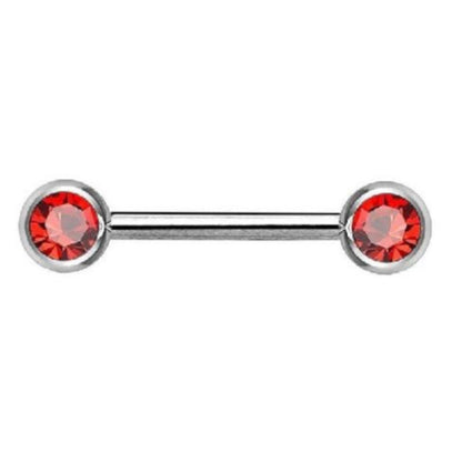 Surgical Steel 16 Gauge Nipple Barbell CZ Front Facing Bezel - Pair - photo 9