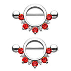 Surgical Steel 14 Gauge Nipple Shield with Half Circle Lined CZ - Pair - photo 9