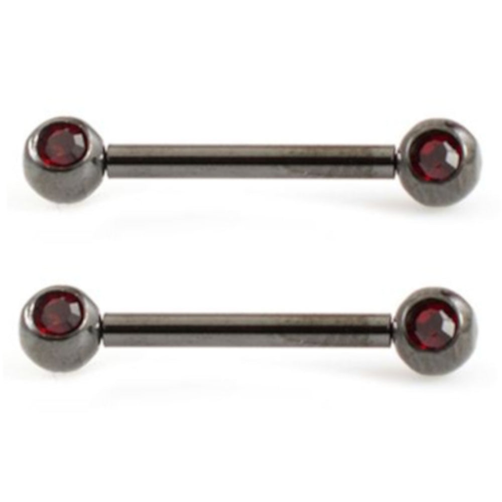 Surgical Steel 14 Gauge Threadless Nipple Barbells with CZ - Pair - photo 4