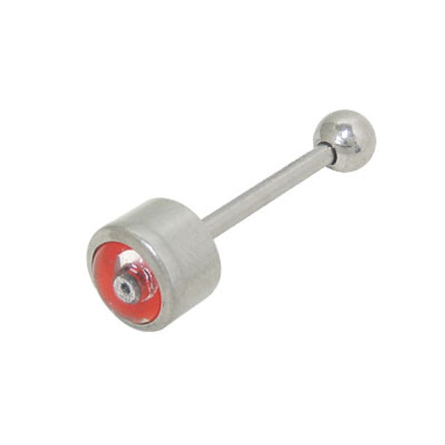 Surgical Steel 14 Gauge Tongue Barbell with Red Eye Logo