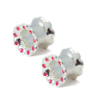 Surgical Steel 00 Gauge Paved CZ Hollow Ear Tunnels - Pair
