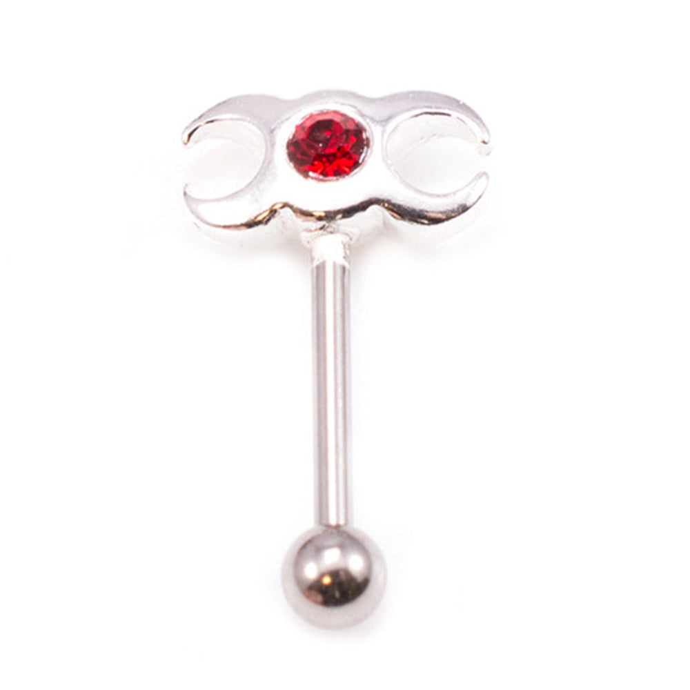 Surgical Steel 16 Gauge Eyebrow Barbell with CZ Triple Moon - photo 13