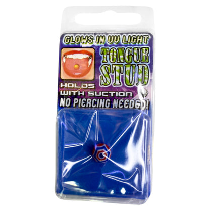 Acrylic Fake Tongue Stud Ring with UV Glow Stripe Ball - photo 4