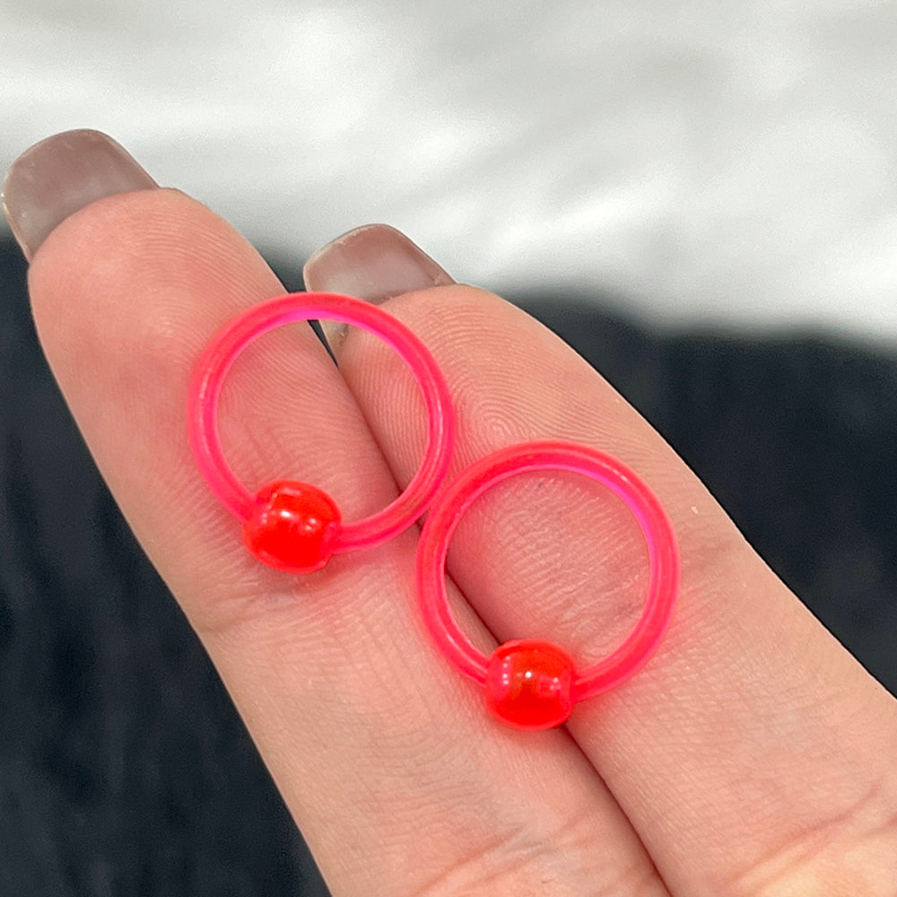 UV Acrylic 14 Gauge Captive Bead Rings CBR - Pair - photo 4