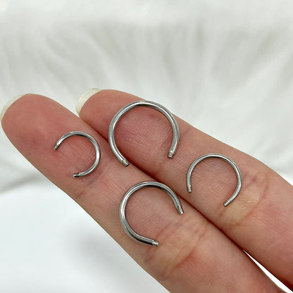 Surgical Steel & Titanium Replacement Horseshoe Bar 14G & 16G - photo 4