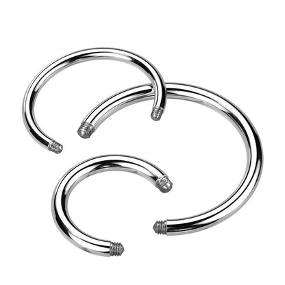 Surgical Steel & Titanium Replacement Horseshoe Bar 14G & 16G