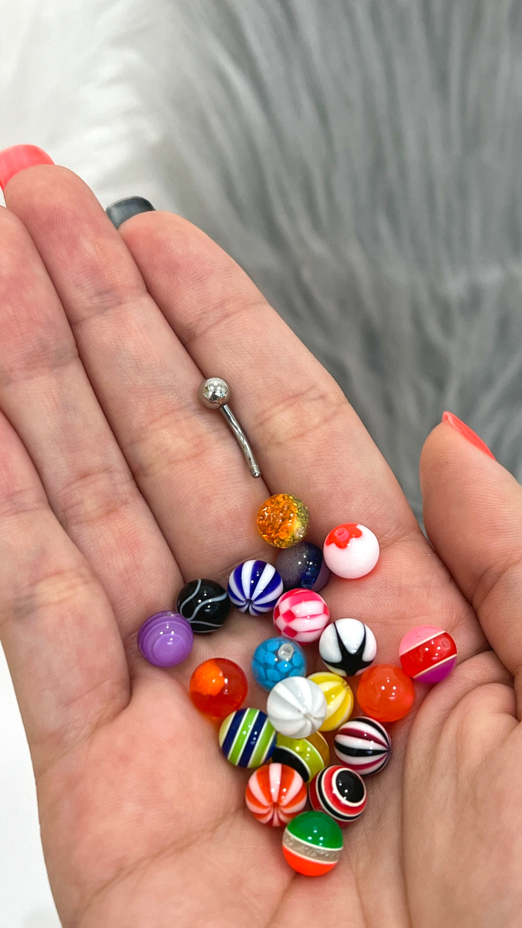 Acrylic Replacement Balls with 14G Curved Barbell - 20 Pack