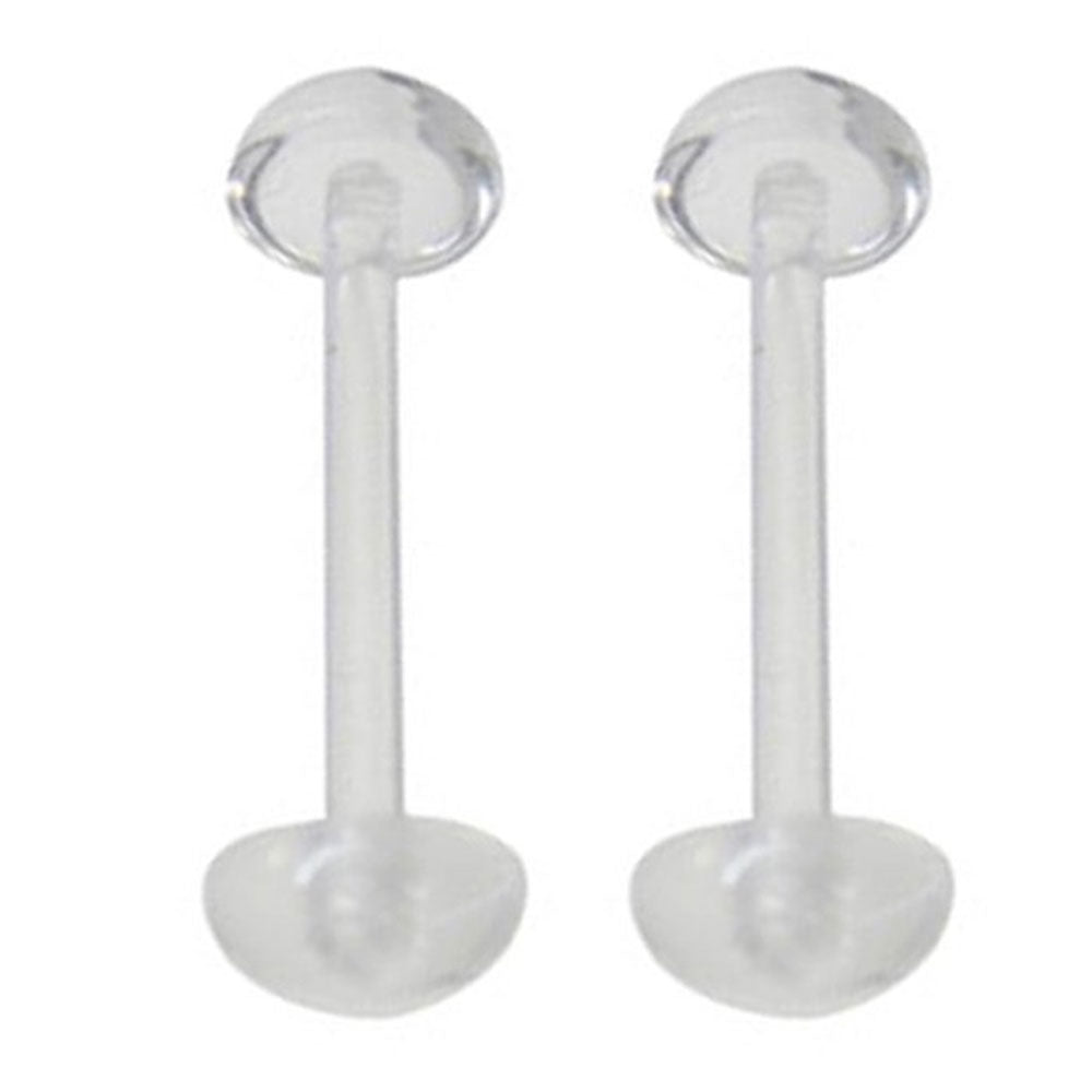 Clear Bioflex Half Ball Tongue Retainer 14 Gauge 16mm - 2 Pack