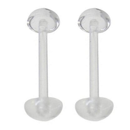 Clear Bioflex Half Ball Tongue Retainer 14 Gauge 16mm - 2 Pack