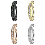Titanium Belly Ring Hinged Hoop Clicker 14 Gauge CNC Set CZ Gems - Kruelty