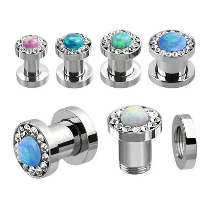 Surgical Steel Screw Fit Tunnels 6 to 0 Gauge - 5 Colors - Pair