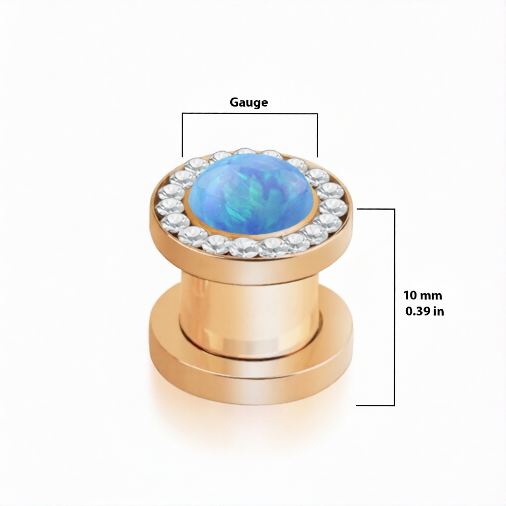 PVD Rose Gold Surgical Steel Screw Fit Tunnels 6 to 0 Gauge - 5 Colors - Pair