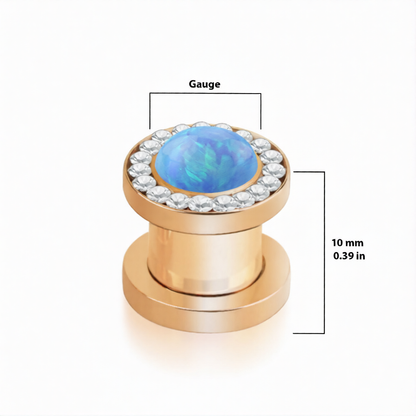 PVD Rose Gold Surgical Steel Screw Fit Tunnels 6 to 0 Gauge - 5 Colors - Pair