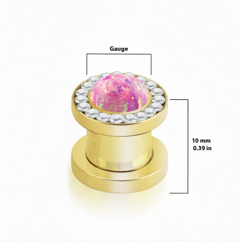 PVD Gold Surgical Steel Screw Fit Tunnels 6 to 0 Gauge - 5 Colors - Pair