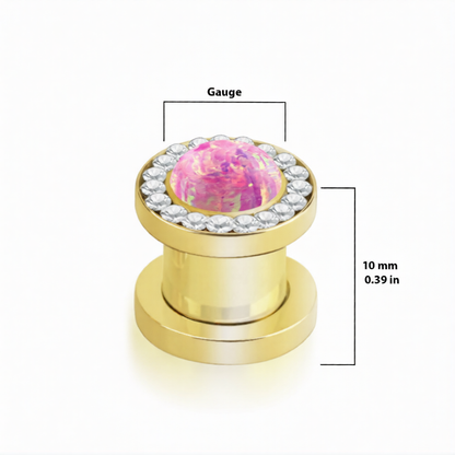 PVD Gold Surgical Steel Screw Fit Tunnels 6 to 0 Gauge - 5 Colors - Pair