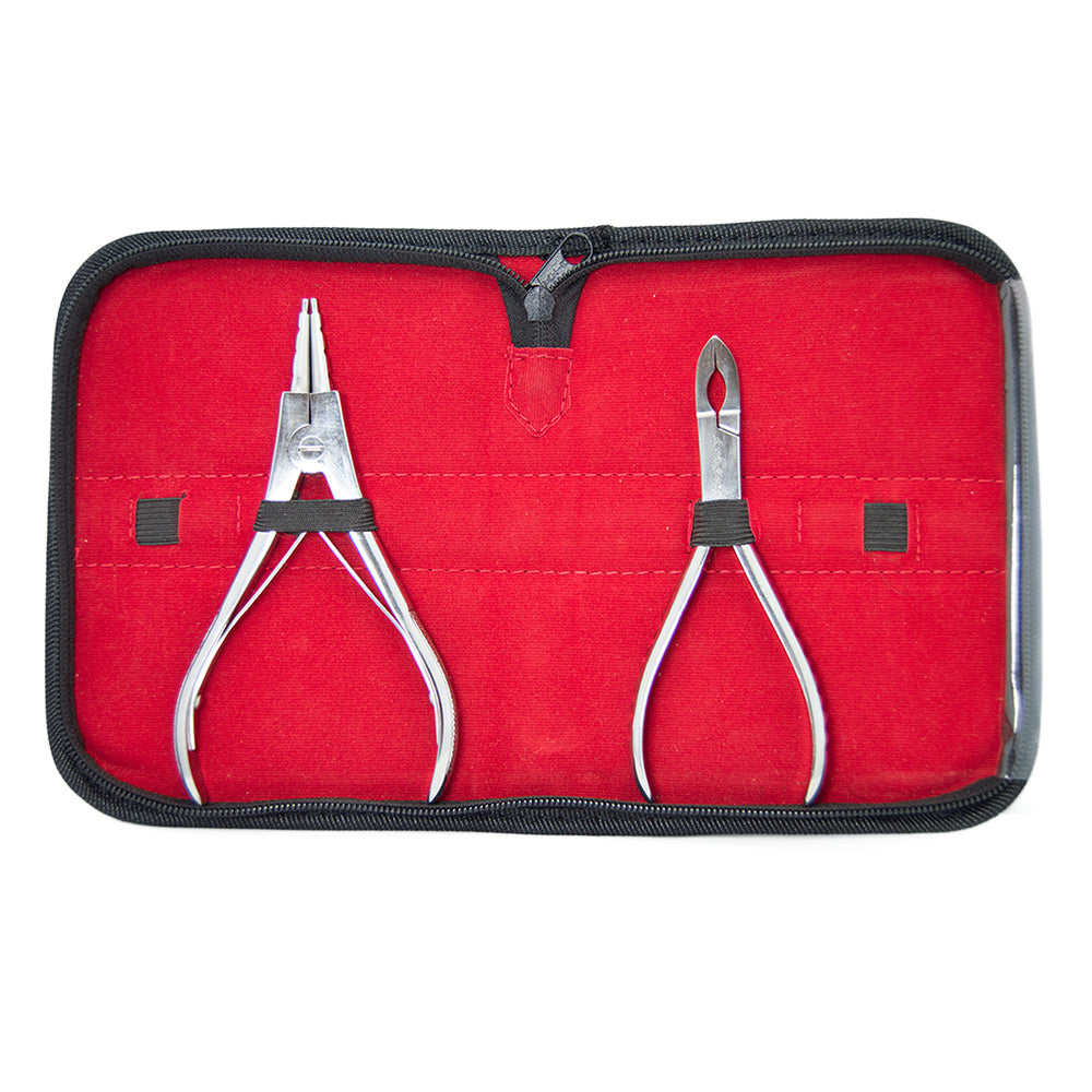 LionGothic Surgical Steel Ring Plier Piercing Tool Kit with Case