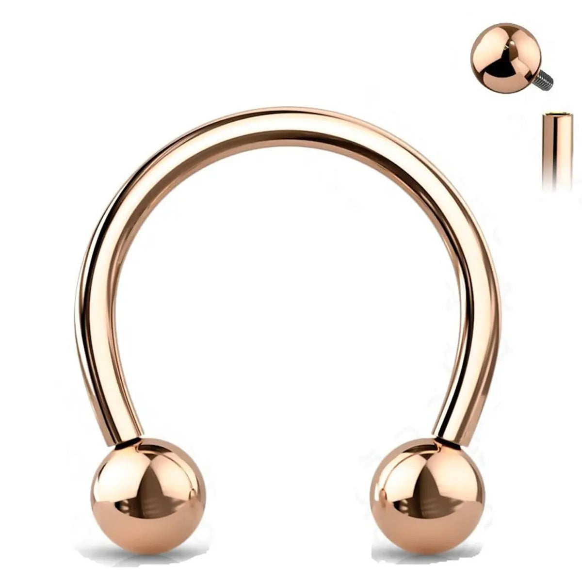 Titanium 16 Gauge Horseshoe Septum Barbell with 3mm Ball - photo 9
