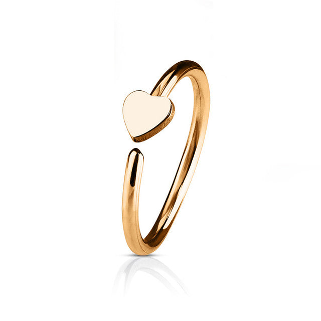 Surgical Steel 20 Gauge Bendable Nose Ring with Heart - photo 5