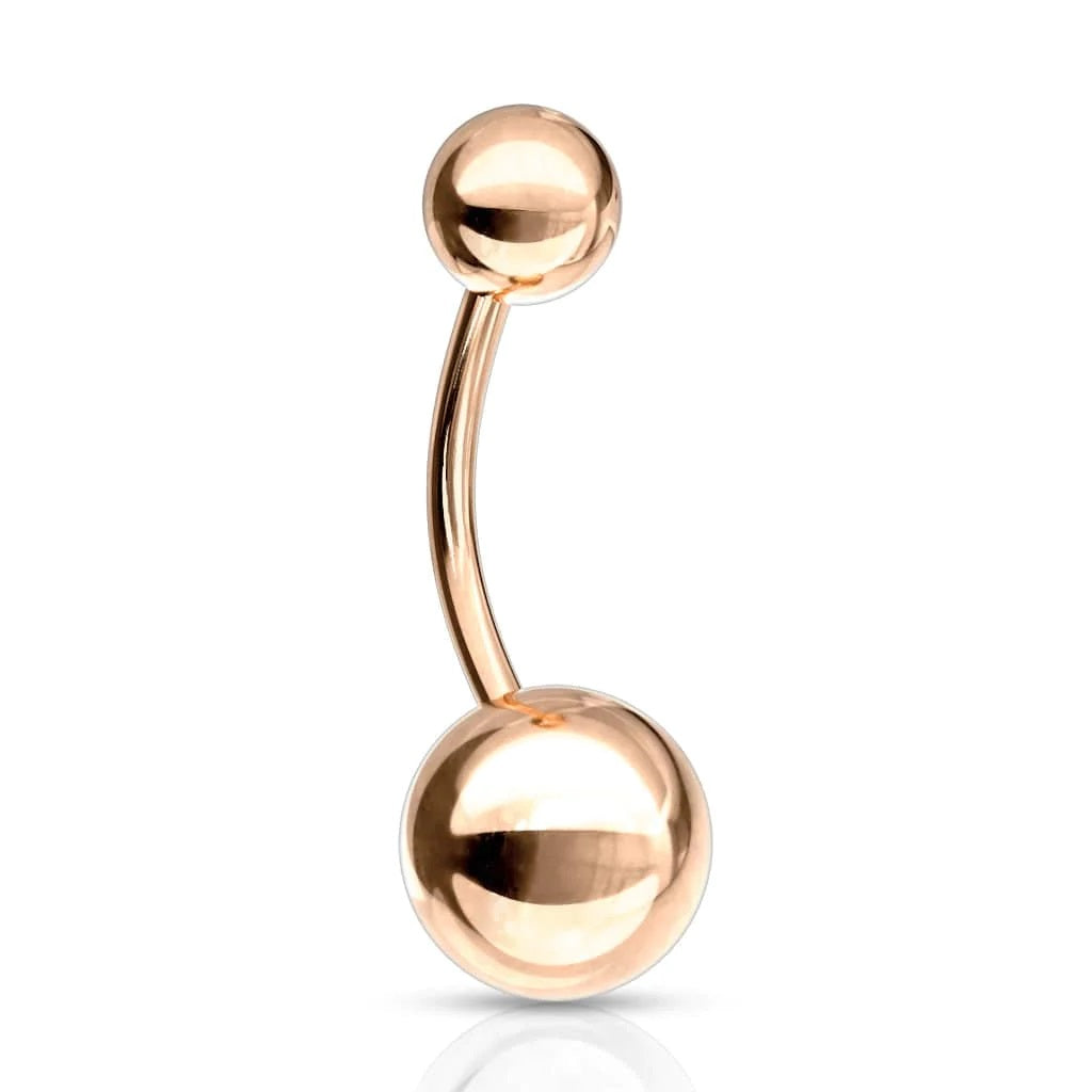 Surgical Steel Belly Ring 14 Gauge 7/16" (11 mm) Rose Gold IP - Kruelty