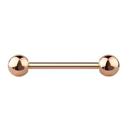 Surgical Steel Straight Barbell Ring 14 Gauge 5/8" (16 MM) - Rose Gold