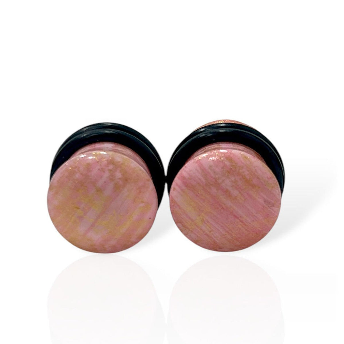Rose Quartz Glitter Resin Double Flared Plug 6 to 13/16" Gauge - Pair - Kruelty