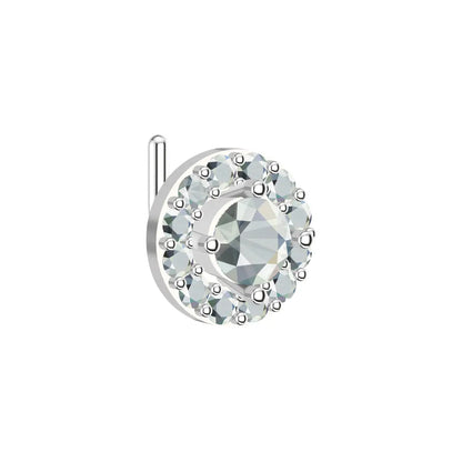 Surgical Steel L-Shaped Nose Stud 20G 6.5mm with Clear CZ Halo - photo 6